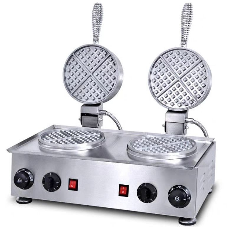 Double-head electric waffle oven commercial waffle maker coffee shop checkered cake maker