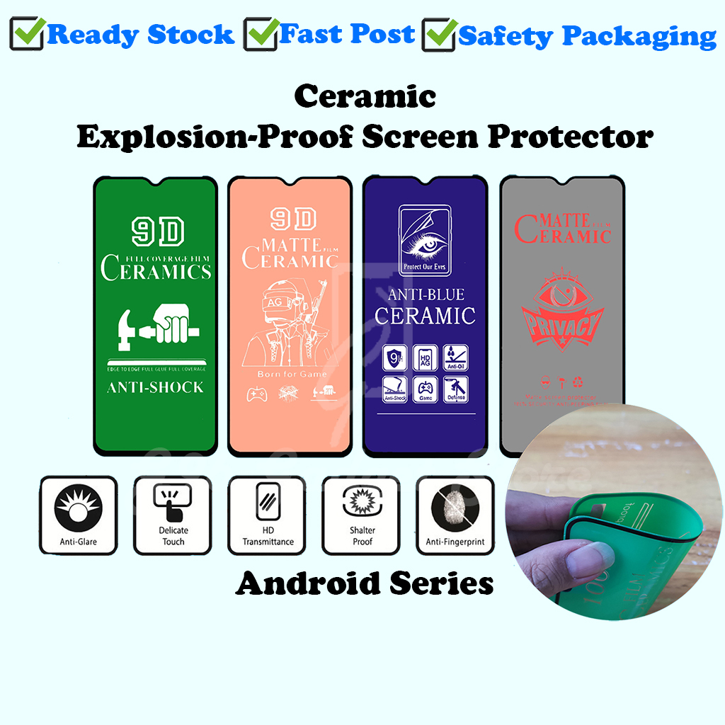 Ceramic ZTE [Nubia Neo[5G],Blade A54/A52/A71/A72/A72/A73/V40 Design/Vita/V50 Design/Vita] Full Coverage Screen Protector