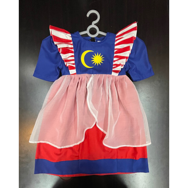 Baju Merdeka READY STOCK PUTERI Dress Kids Girl [1y - 8y] Kanak Perempuan Gown Hari Kebangsaan Cotton Organza