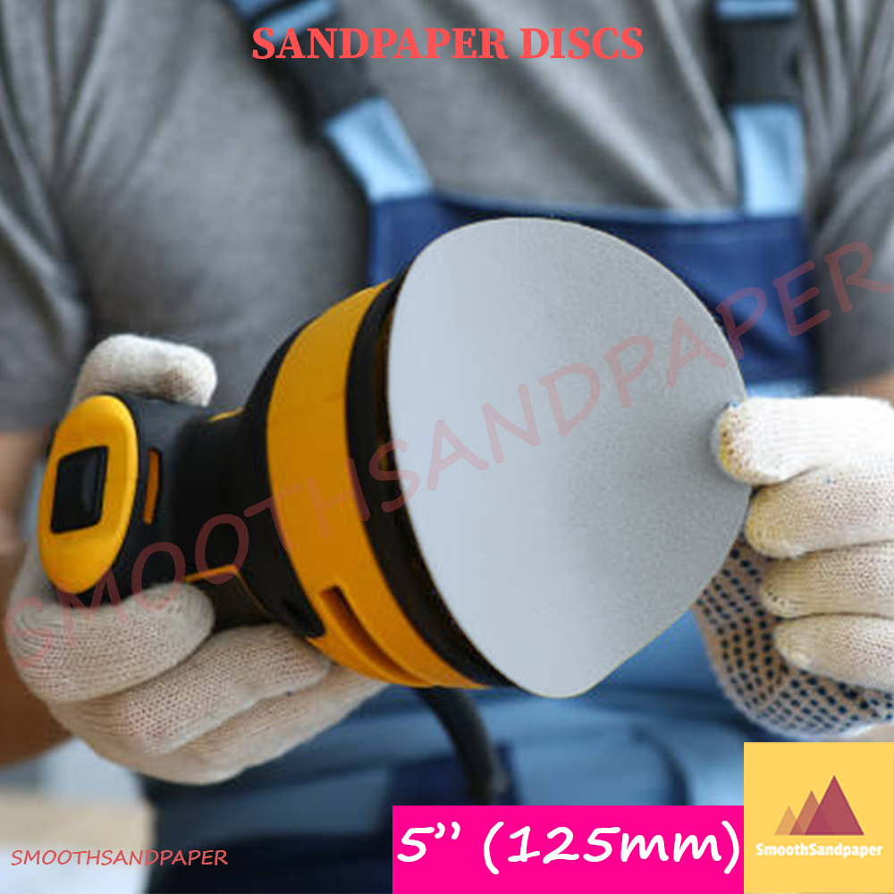 5" (125mm) Abrasive White Sandpaper Discs Silicon Carbide (Velcro) Kertas Pasir Bulat Cakera (Putih + Velcro) 砂纸植绒圆盘 image 4