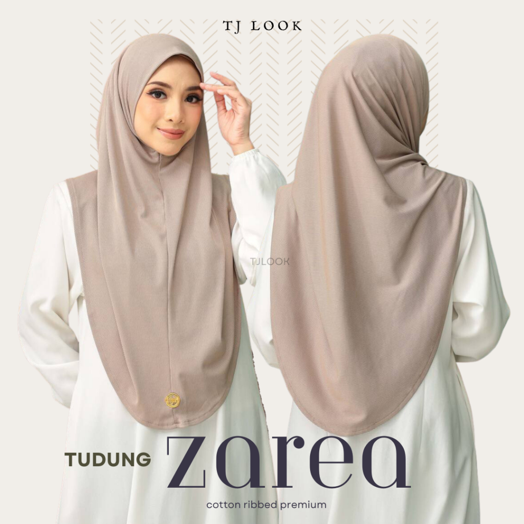 Zarea Tudung Sarung Labuh Ribbed Jersey Size XL L Soft Awning Lazy Sauk Souk Selesa Lipat Bawal Pleated