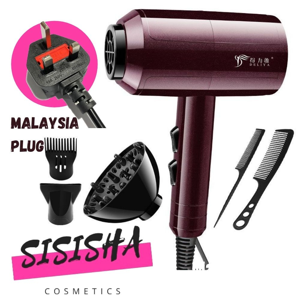 3 pin Plug Deliya (Hammer) Professional Strong Dry Care Wind Ionic Stylish Travel Hair Dryer