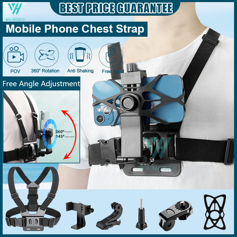 Mobile Phone Chest Strap Phone Chest Holder Strap Body Mount Harness Strap Cell Phone Clip Action Camera POV 胸带手机支架