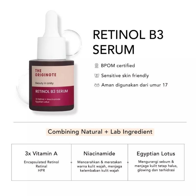 BPOM ORIGINAL THE ORIGINOTE SERUM RETINOL B3 ANTI AGING WRINKLE 20ml