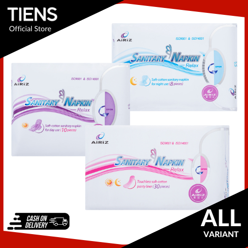 SANITARY PADS AIRIZ TIENS - PANTY LINER / DAY USE / NIGHT USE - MENCEGAH KEPUTIHAN DAN ANTI SERVIKS CANCER