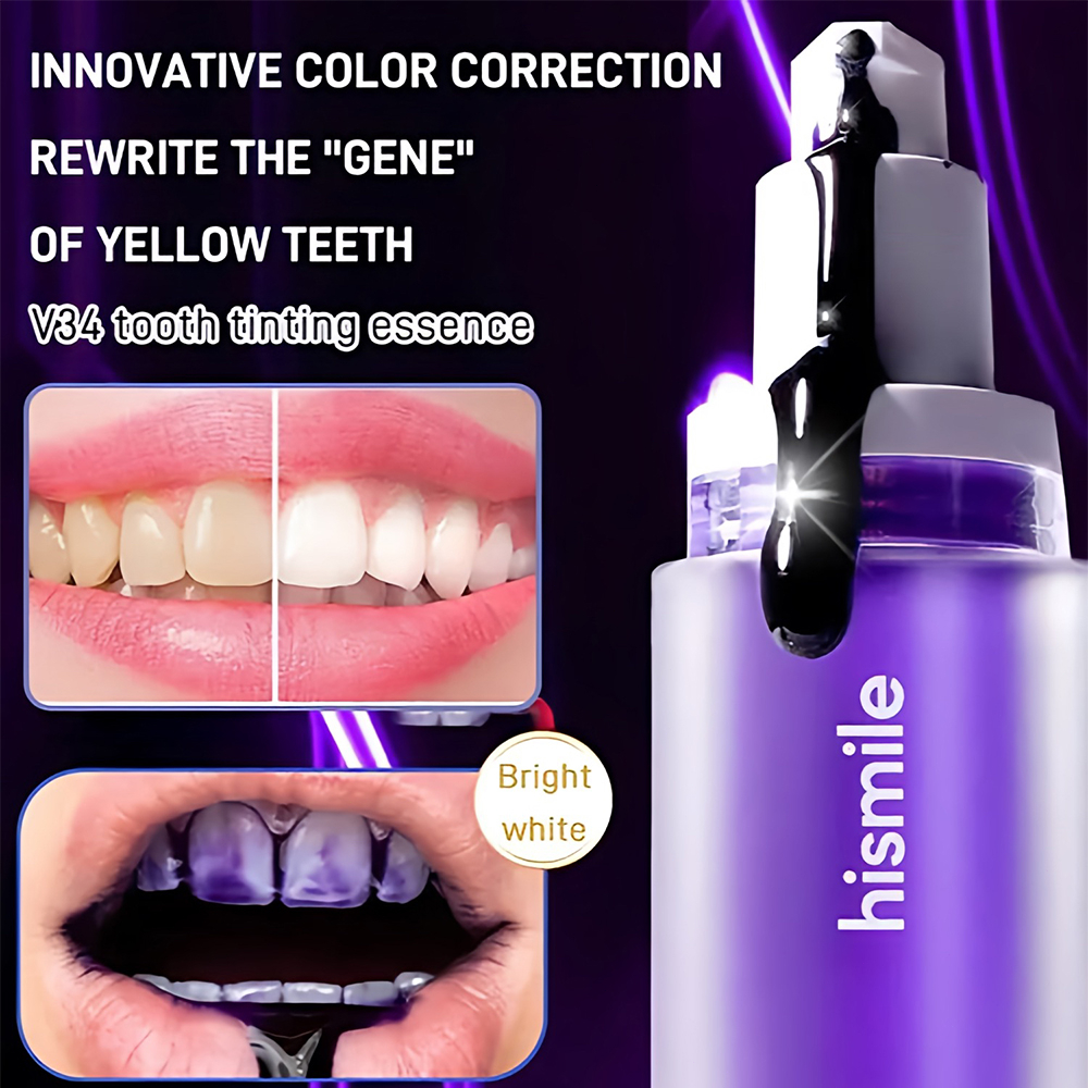 my smile Toothpaste Original hismile v34 colour corrector Teeth Whitening Tooth Stain Removal Purple serum Ubat Pemutih