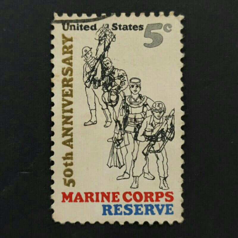 1966 Stamp USA-Complete Unique Used Stamp-5c Marine Corps Reserve