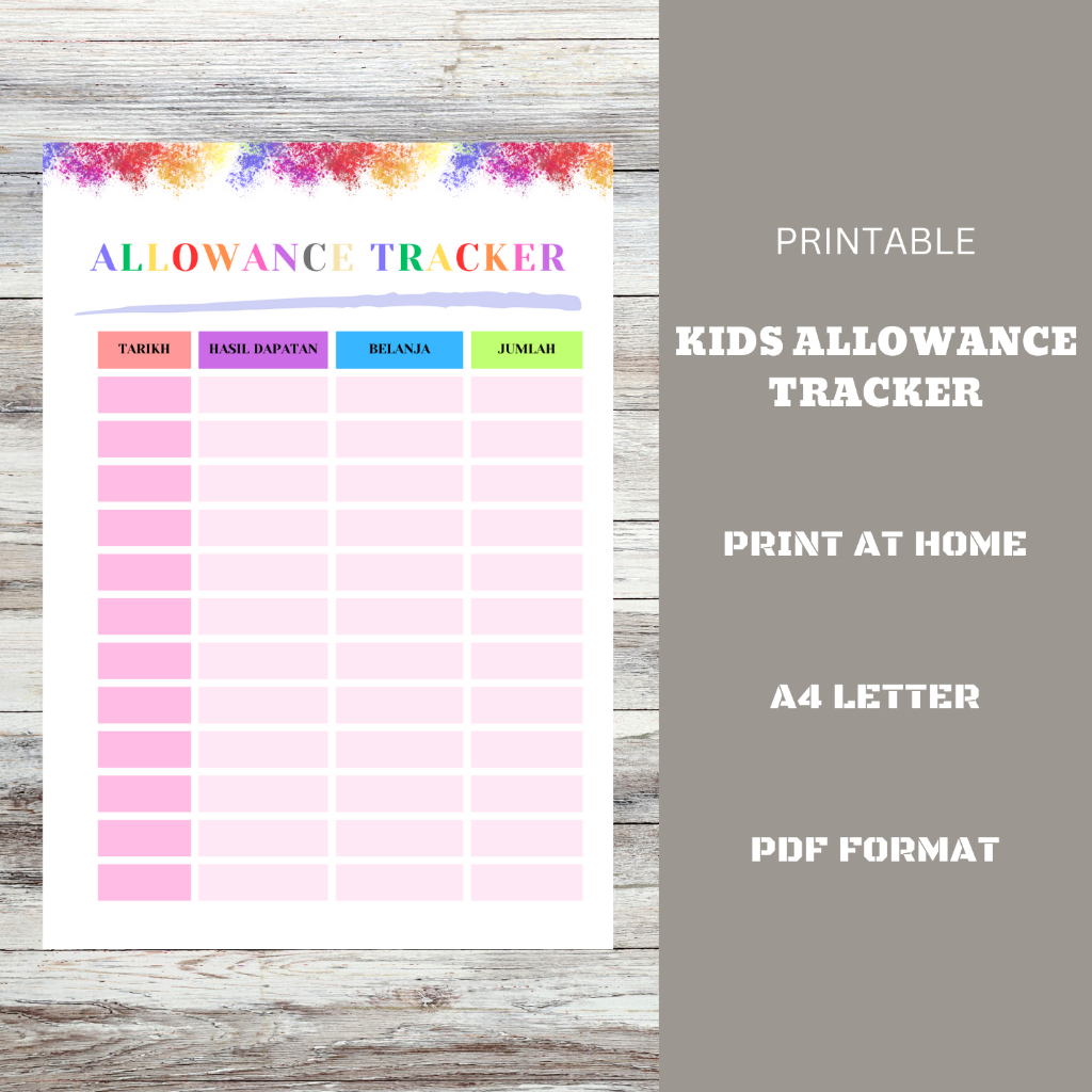 Allowance Tracker | Kids Planner | Teen Planner | Printable Planner