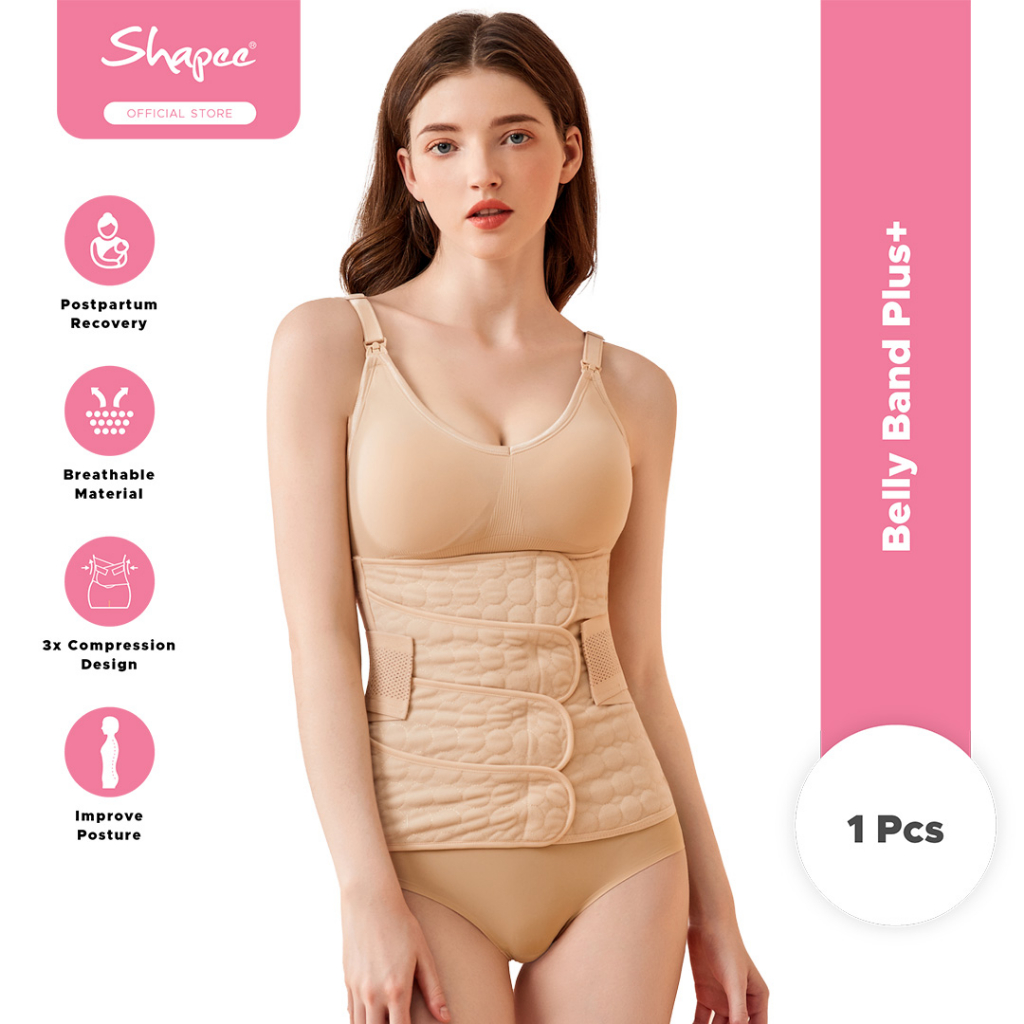 Belly Band Plus+ - Triple & Adjustable compression, Bengkung Postpartum, breastfeeding posture