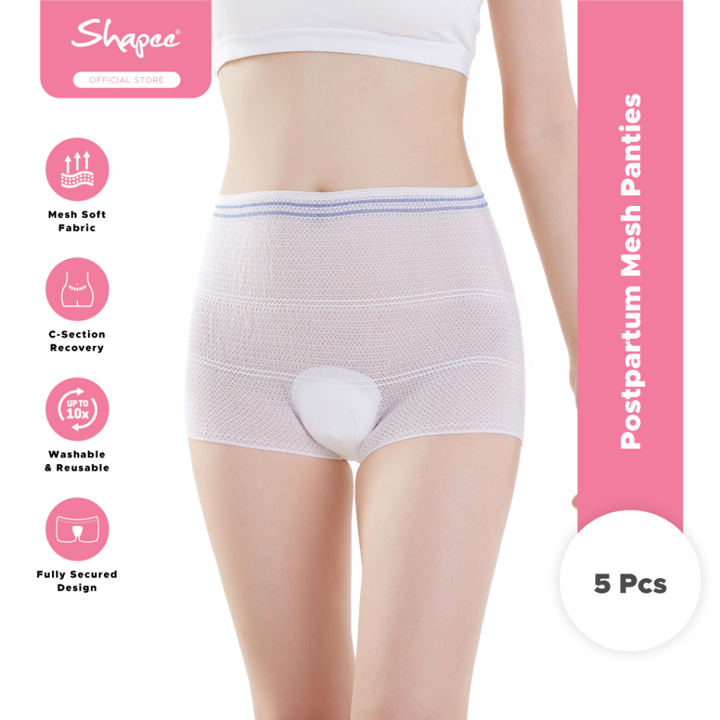Postpartum Mesh Panties(5pcs) - C-section Panty, Reusable & Disposable panty, normal delivery