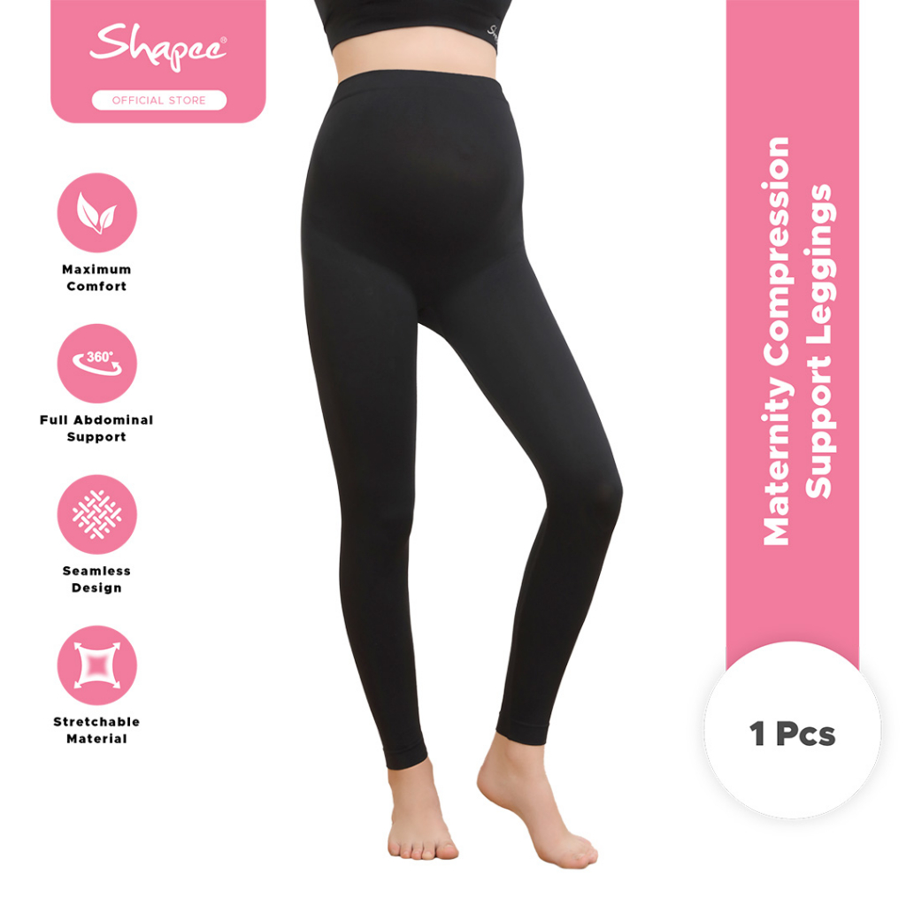 Maternity Compression Support Leggings - pregnant legging, exercise pants, tummy support pants