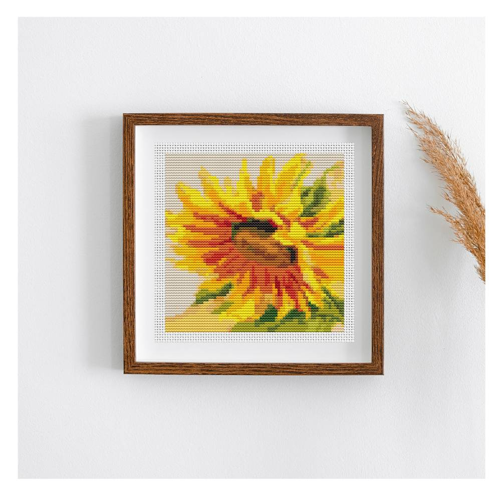 Sunflower Time To Rise Mini Cross Stitch Kit Beginner Embroidery DIY Full Set