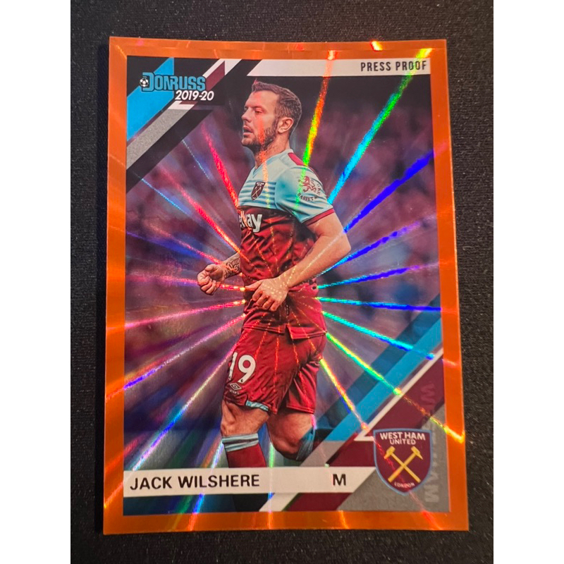 2019-20 Panini Donruss Chronicles Soccer Orange Laser Press Proof - Jack Wilshere