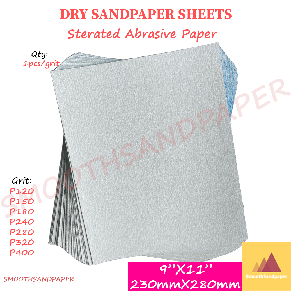 [Ready Stock] Dry Sandpaper 9''x11'' P120-P400 | Kertas Pasir Kayu, Perabot, Cat | 干磨砂纸 木工 红木家具 image 2