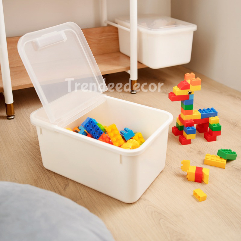 [ Trendeedecor ] Toy Storage Box white color with openable lid