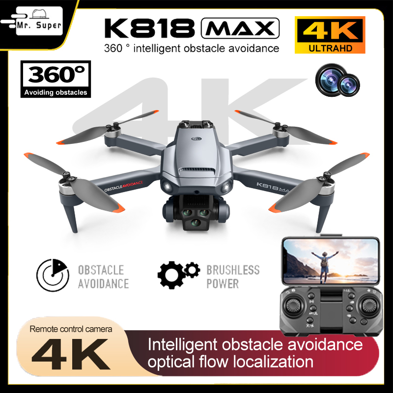 Ready StockK818max Brushless Drone 4k Hd Aerial Photography Aircraft 360° Obstacle Avoidance Optical Flow Positioning