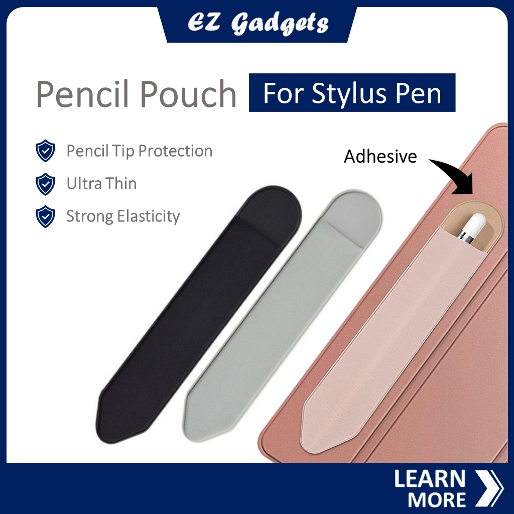 Sticky Pencil Holder Pouch for Apple Pencil Stylus Pen Stick Adhesive Pencil Case Tablet Touch Pen Pouch Bag