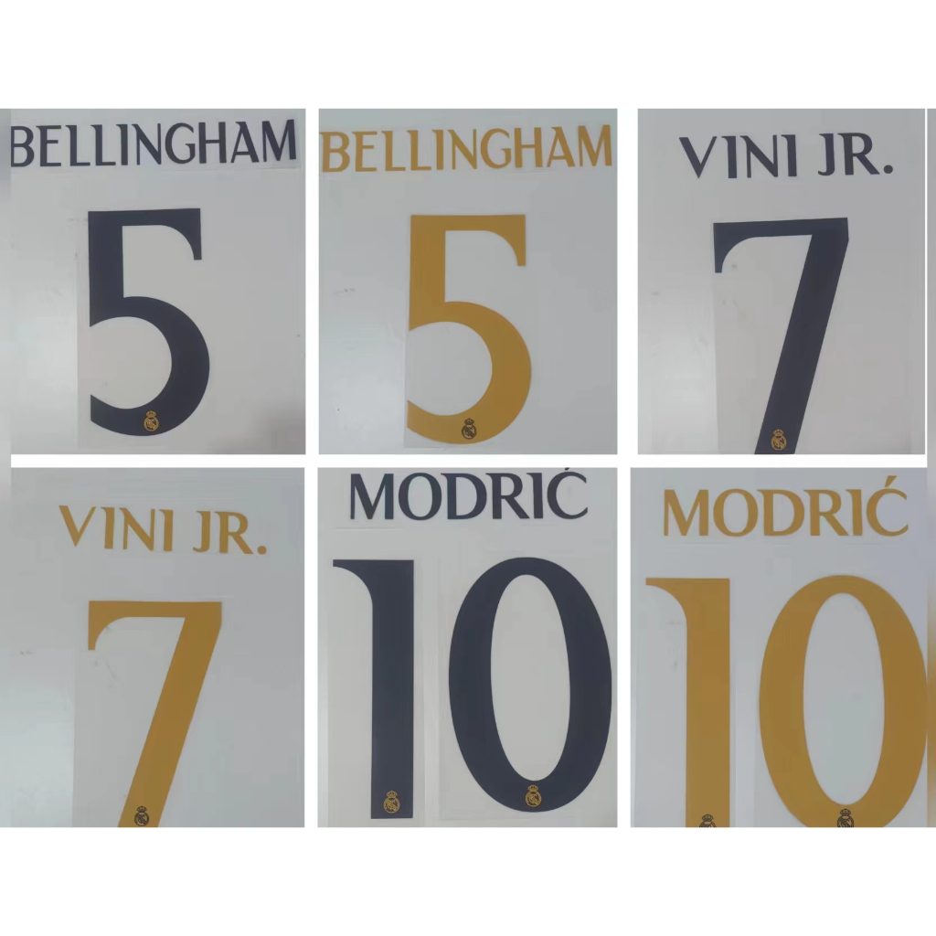 Real Madrid Nameset 5 Bellingham 7 Vini JR 9 Benzema 10 Modric