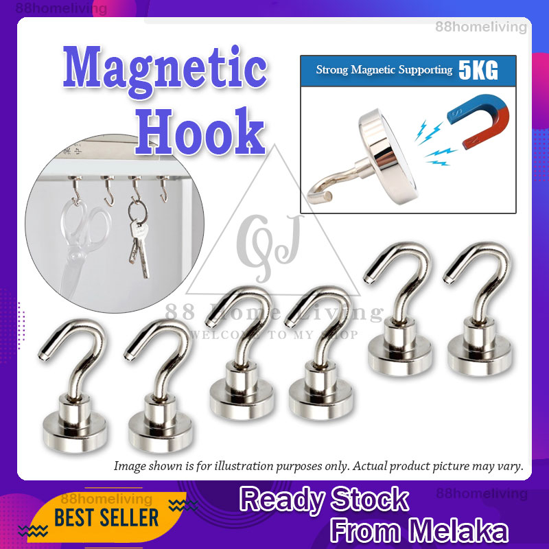 1Pcs Strong Magnetic Hooks Heavy Duty Magnet Holder Wall Hanging Hanger Magnetic Base Home Storage Organization