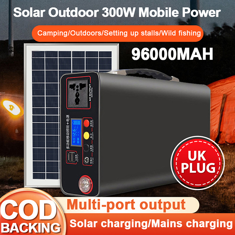 outdoor portable 96000mAh solar camp solar panel system generator powerbank camping equipment battery power supply