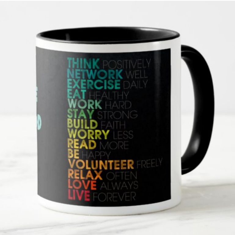 MOTIVATIONAL MUG | MORNING MUG | COFFEE MUG | BLACK INNER RIM MUG | GIFT | OFFICE