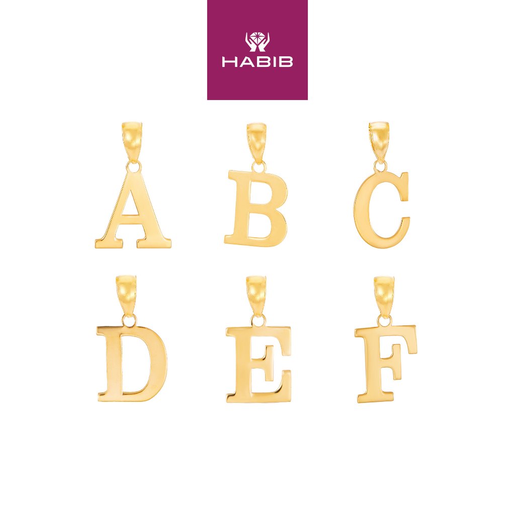 HABIB 916/22K Yellow Gold Alphabet Pendant STP