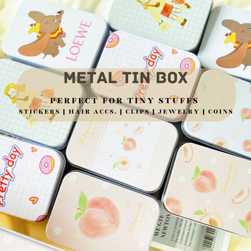 1pc Metal Tin Box Lovely Pattern Storage Box Mini Container Stickers Storage Can Box Jewelry Coins Box Organizer tins