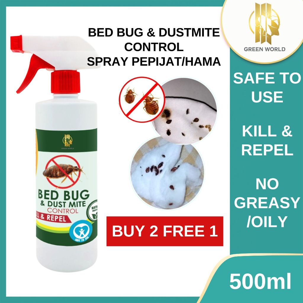 Green World Bed Bug&Dust Mite Spray Ubat Pijat Kutu Busuk Pijat Hama Pepijat BugsRepellent BedBug pepijat pijat