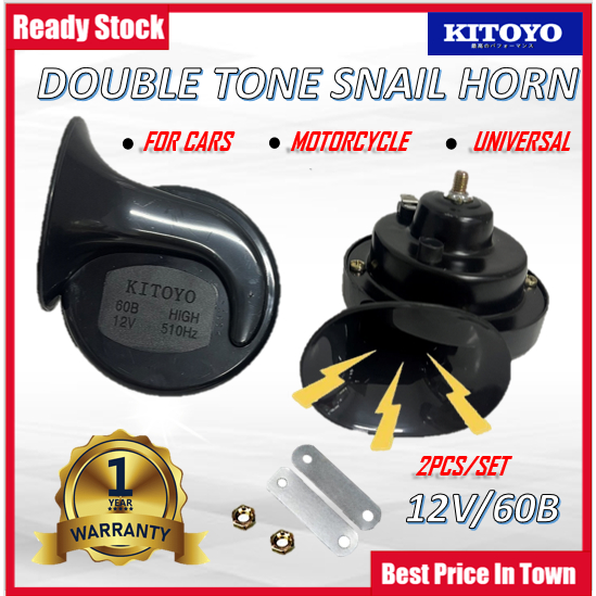 Kitoyo Car Horn Double Tone Horn 12V/60B Hon Kereta Car Accessories Horn Proton Perodua Honda Toyota 1 Year Warranty