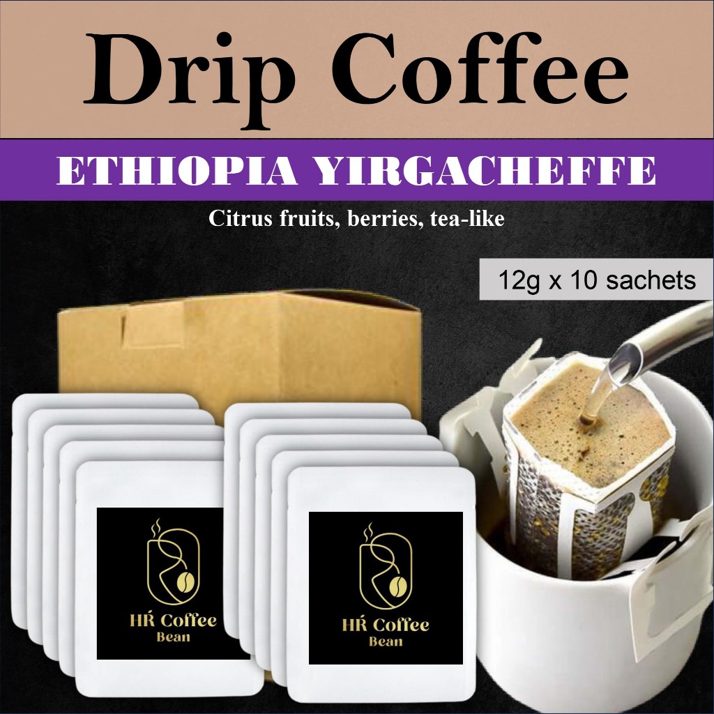 HRCOFFEEBEAN - Coffee Drip Bag (Ethiopia Yirgacheffe) Premium Arabica Coffee / Filter Coffee / Coffee Bag / Kopi