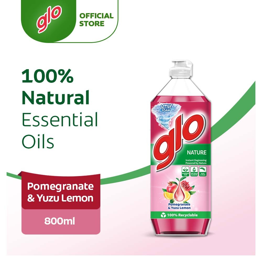Glo Nature Pomegranate & Yuzu Lemon Dishwash Liquid 800ml