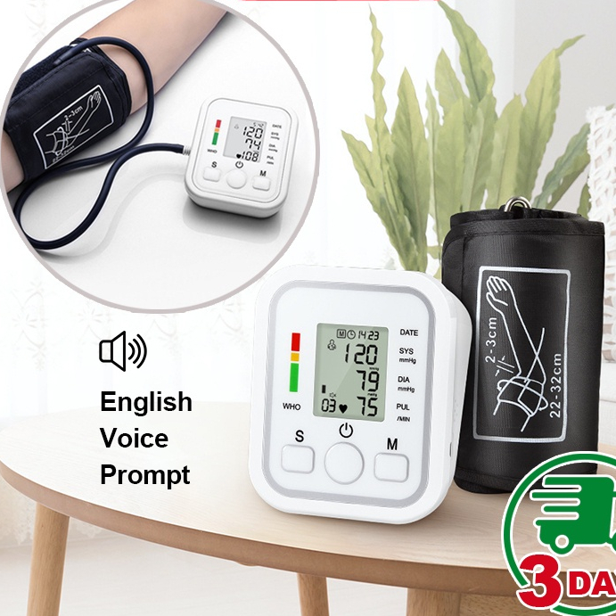 Blood Pressure Monitor Heart Beat Monitor BP Cuff Arm Blood Pressure Measuring Instrument Monitor Tekanan Darah血压器 血压监测仪