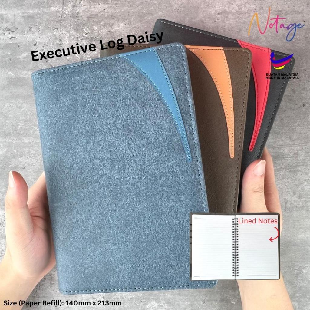 Executive Log PU 2024 Notebook Business Office Daisy Planner Notebook Calendar Diary Book Personal Journal Lined Carry-o