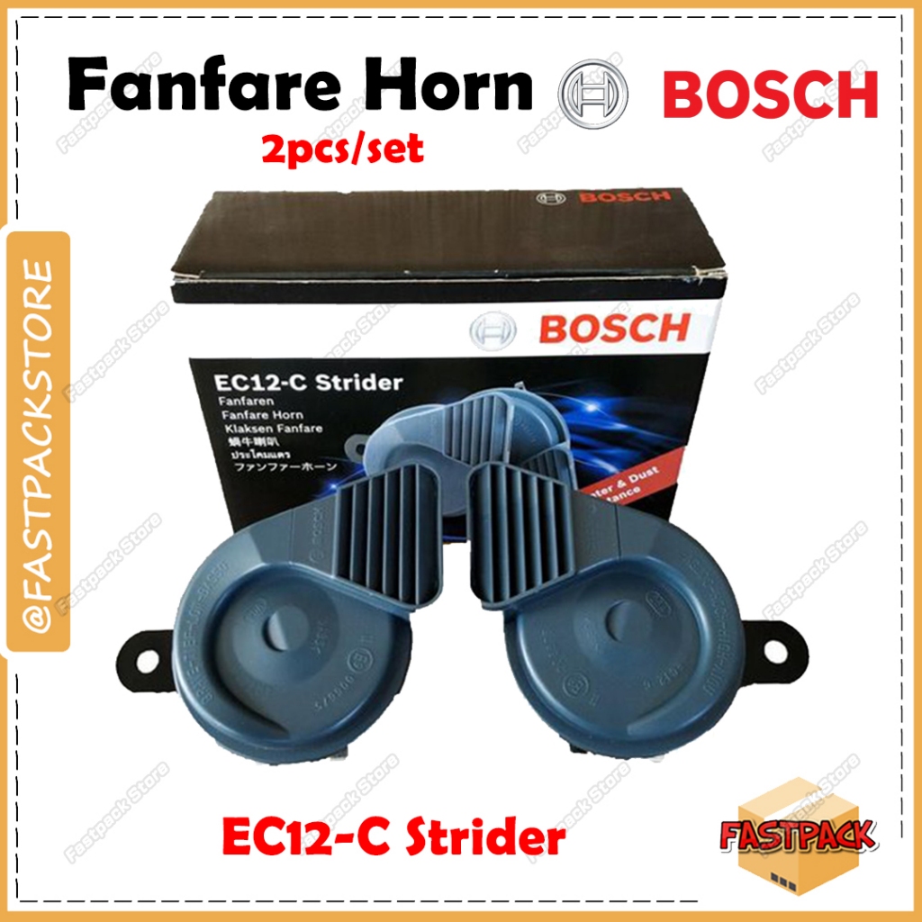 BOSCH Fanfare BM Horn EC12-C Strider Snail Horn Hon Kereta Relay Set Low & High Tone 0986AH0220 2pcs/set