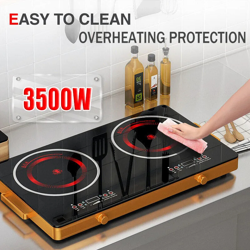 3500W Intelligent Electric Ceramic Stove High-power Induction Cooker Timing Heating Double-head Electric Stove