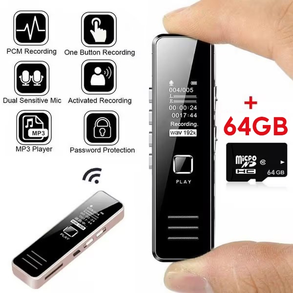 Digital Voice Sound Recorder 64G audio recorder 20H recording pen USB Spy Voice Recorder with Mic Hidden Recorder