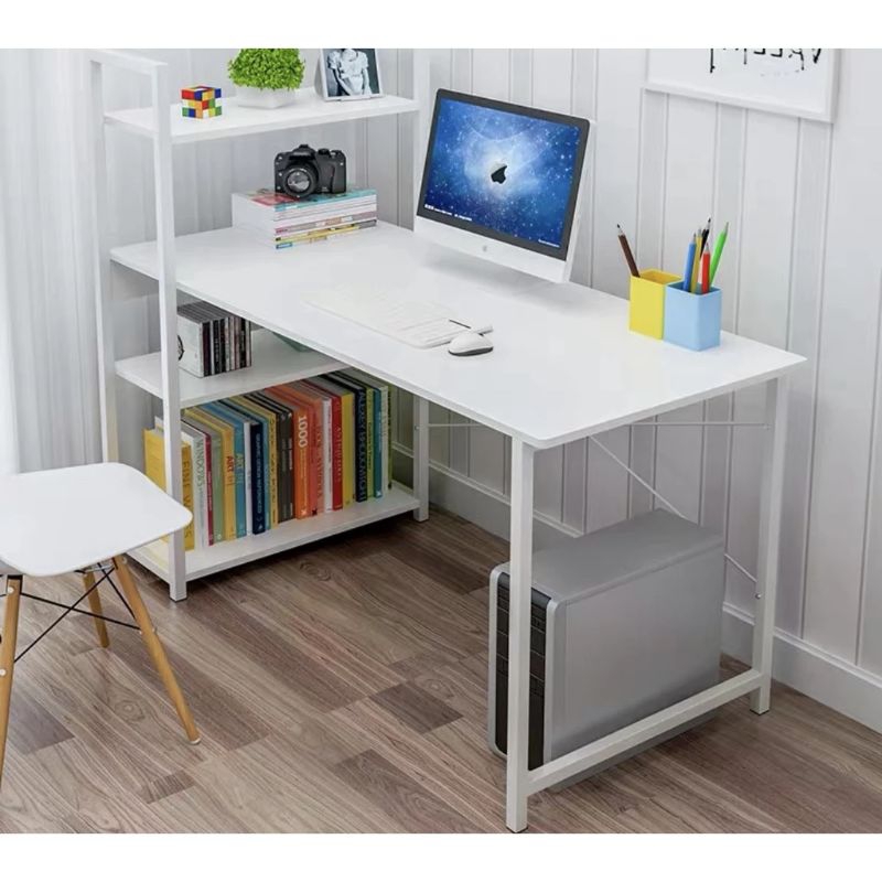 Ready Stock 🔥 Meja Study Deck Writing Desk Office Computer Table With Books Shelf 3 Tiers