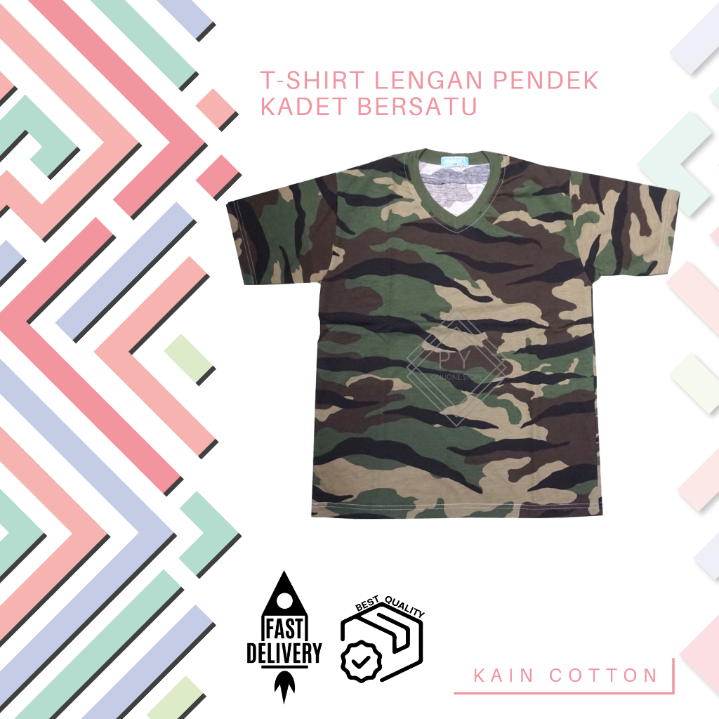 T-Shirt Kadet Bersatu Lengan Pendek (Cotton) / Tshirt Kadet PKBM Short Sleeve - 014SS