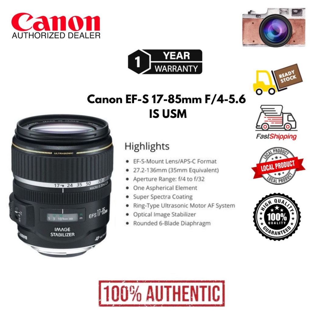 Canon EF-S 17-85mm F/4-5.6 IS USM ULTRASONIC Lens original (GUARANTEE NEW & ORIGINAL) 1 years warranty