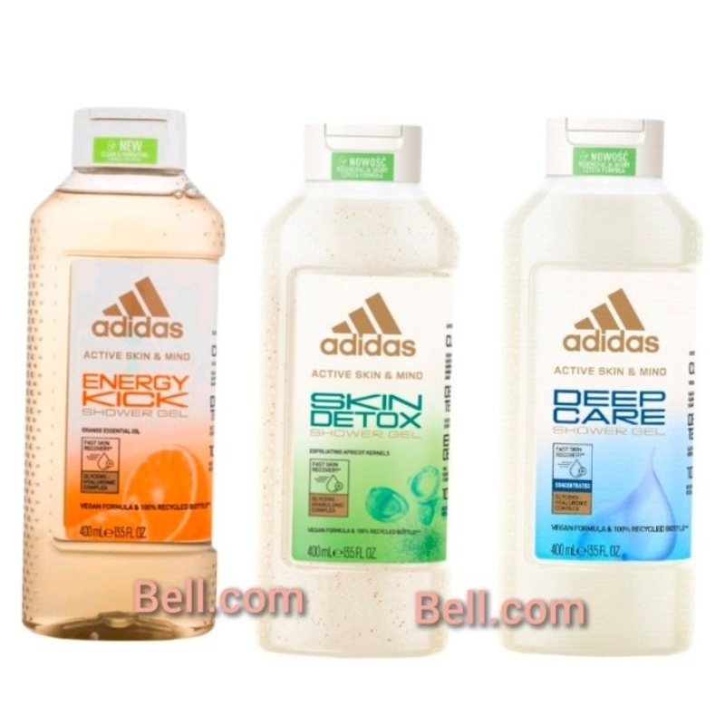 OFFER! Adidas Active Skin & Mind Energy Kick / Skin Detox / Deep Care / Pre Sleep Calm Shower Gel 400ml