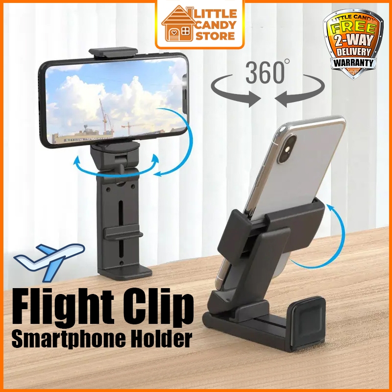 Airplane Flight Clip Universal Phone Holder Adjustable 360° Portable Foldable Travel Mobile Smartphone Monopod Stand