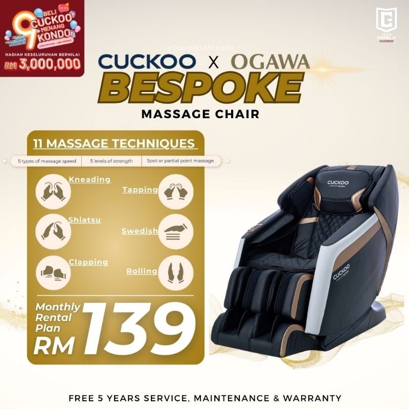 100CASHBACK KERUSI URUT MASSAGE CHAIR CUCKOO MURAH VIRAL