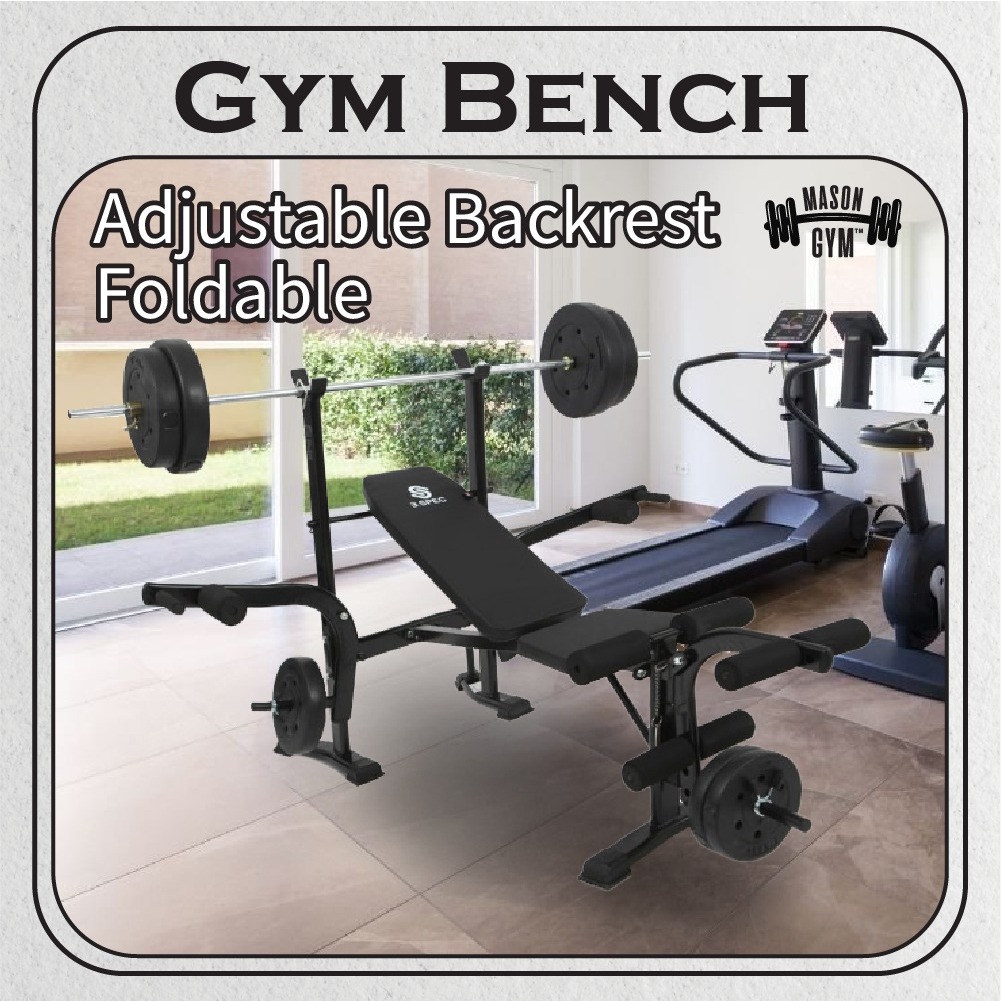 MasonGym™ Gym Bench Multifunction workout bench gym equipment Alat senaman angkat berat Indoor weight lifting training