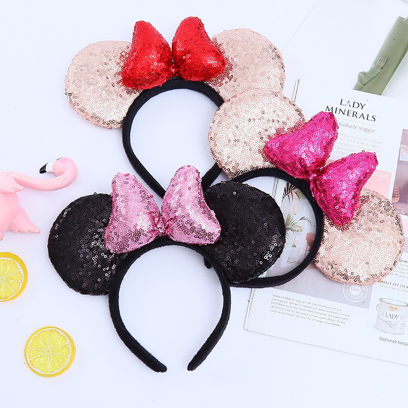 MILANDO Kid Children Girl Cute Bow Mickey Ears Headband Hair band Accessories 发饰 (Type10)