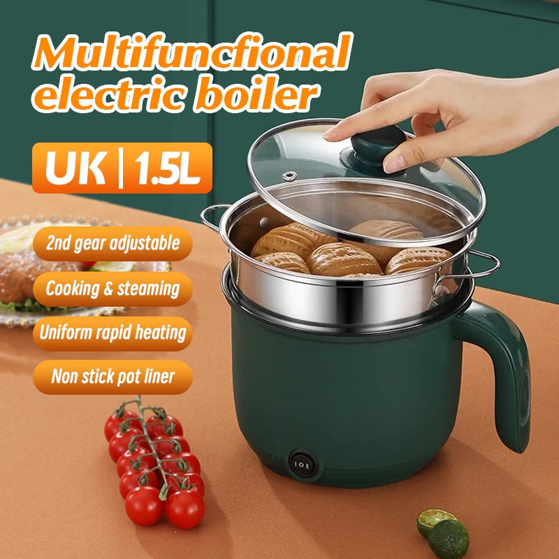 New 1.5L stainless steel electric pot: a non-stick, multi-functional mini rice cooker and frying pan.