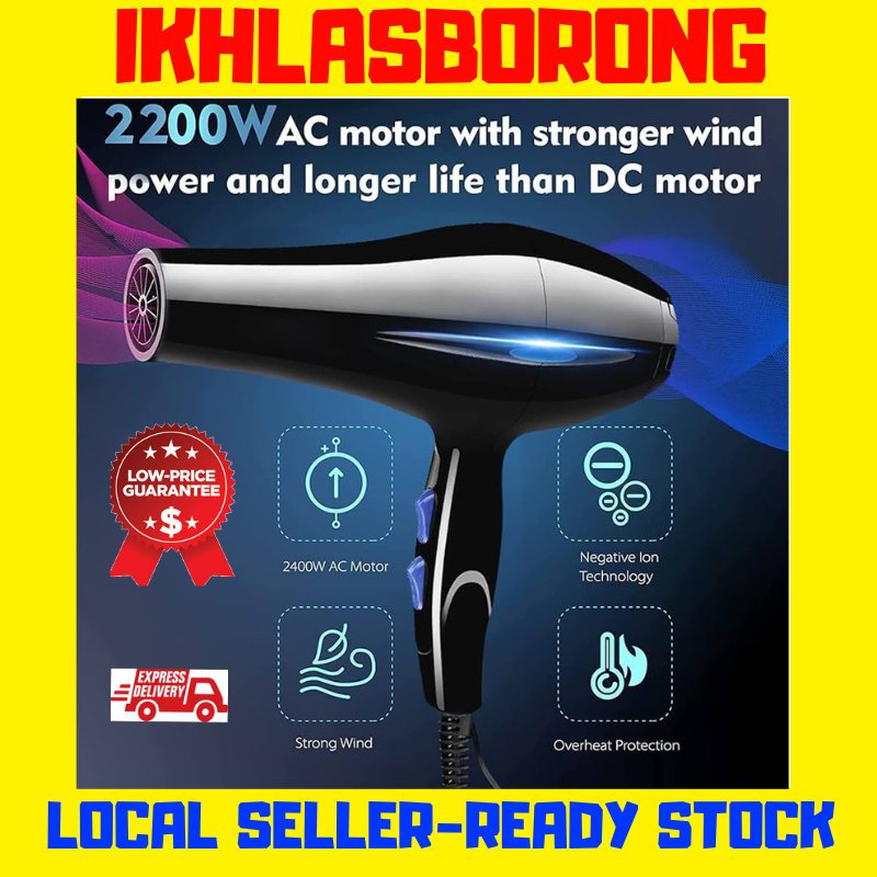 Professional Blue Ray Ionic Tech 2200 W Hair Dryer Saloon 850W Strong Wind Pengering Rambut Hair dryer