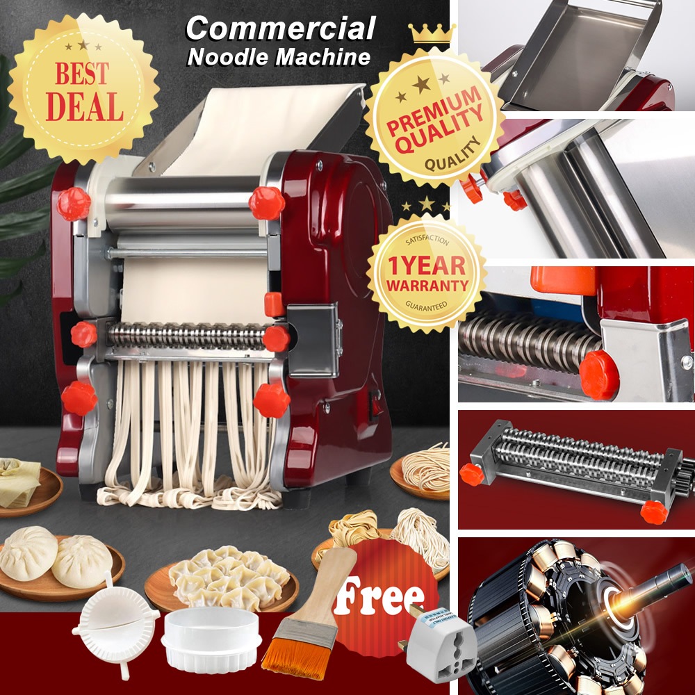 Commercial Noodle Maker, Pasta Machine, Heavy Duty Dough Roller Pressing Machine with 3mm/9mm Blade