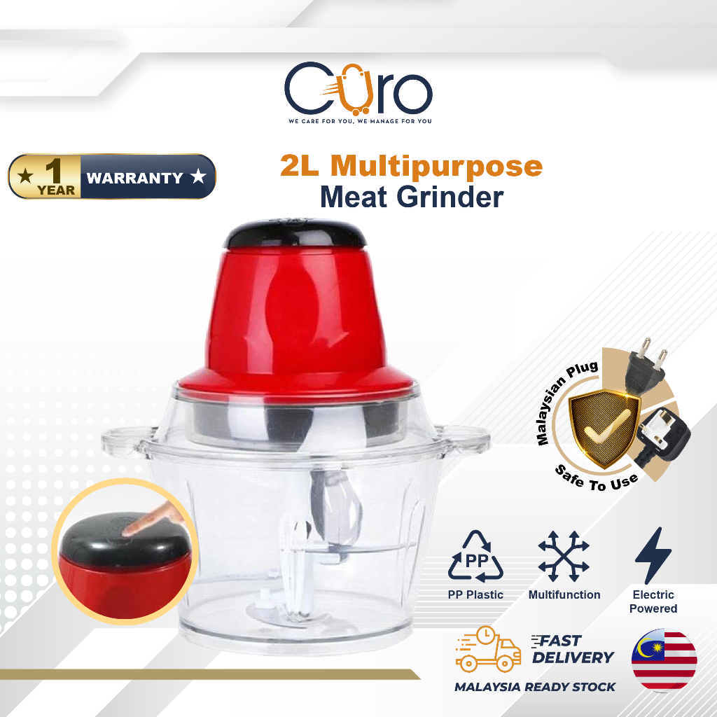 CURO 2L Meat Grinder Electric Cooking Machine Multipurpose Blender Grinder Meat and Vegetables