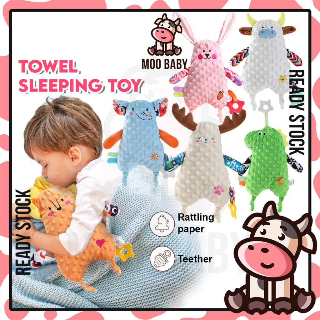 ⭐Moo Baby Anak Patung Tidurkan Baby Sleeping Towel Soothing Toy Soothing Towel Bear For Baby Plush Toy Anak Patung Baby