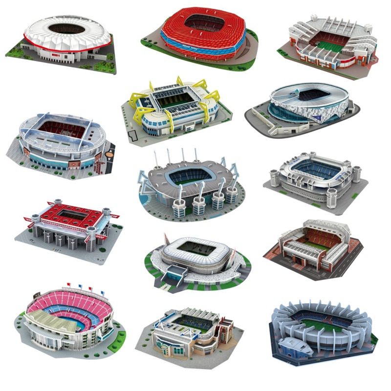 Soccerwe 3D Puzzle Mini Stadium Emirates Manchester City United Liverpool Chelsea Real Madrid Barcelona Dortmund Milan